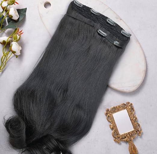 Women's Natural Black Hair Extension – Lightweight, Breathable & Effortless Styling (Double Clipper)