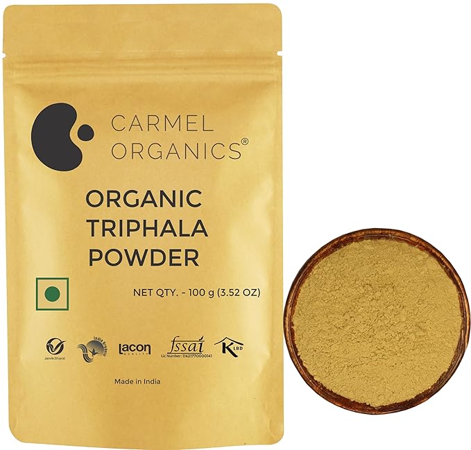 Triphala Fruits Powder 100 Grams & 500 gms| Jaivik Bharat Certified | Triphala Churn | Helps Relieve Constipation | Non-GMO | No Added Preservative