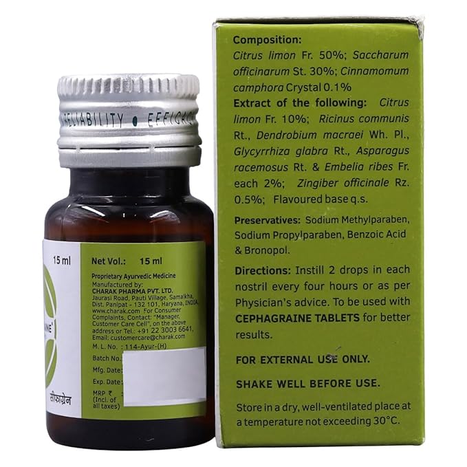 Charak Pharma Cephagraine Nasal Drops -15 ml