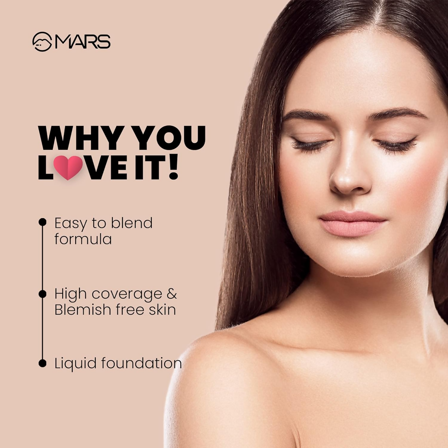 MARS Cosmetics High Coverage Liquid Matte Foundation - Shade 01