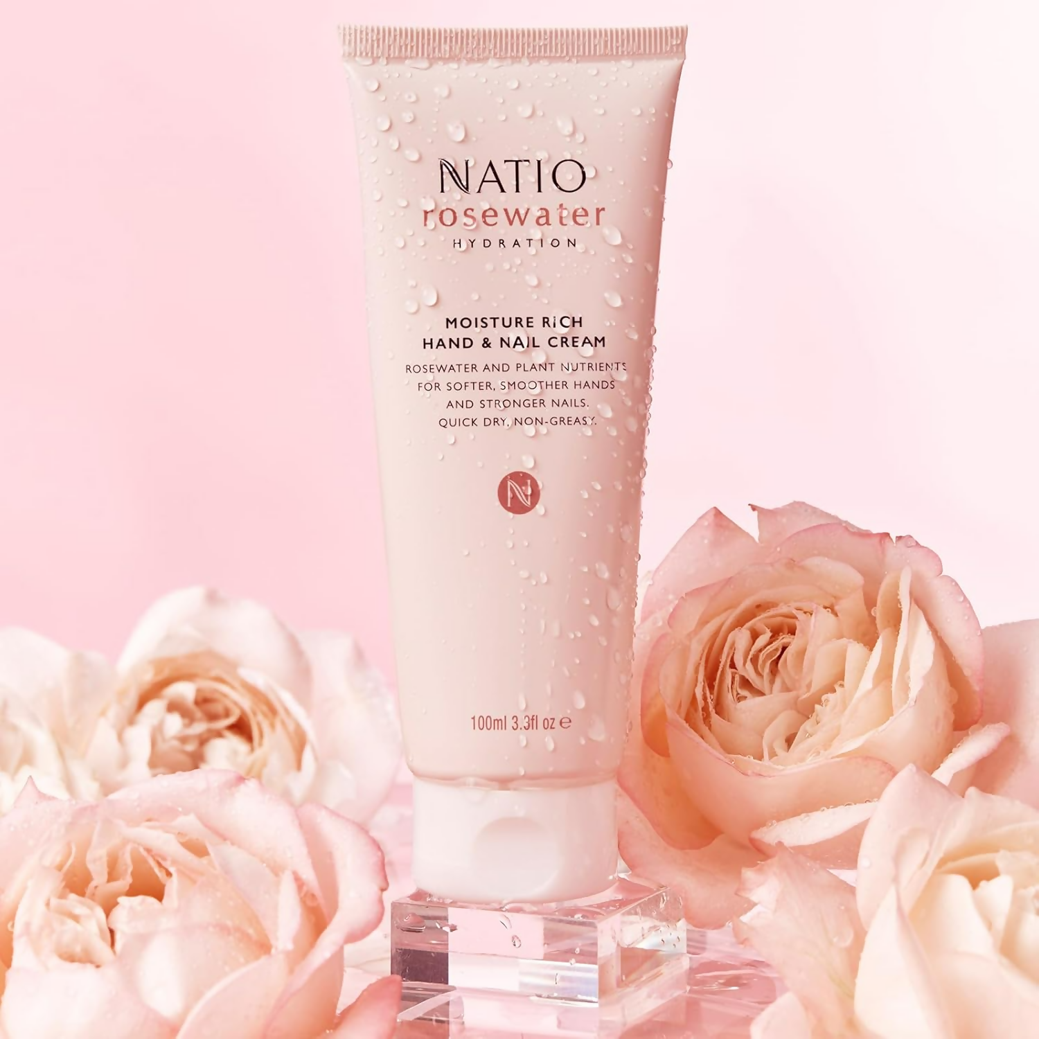 Natio Rosewater Hydration Moisture Rich Hand & Nail Cream