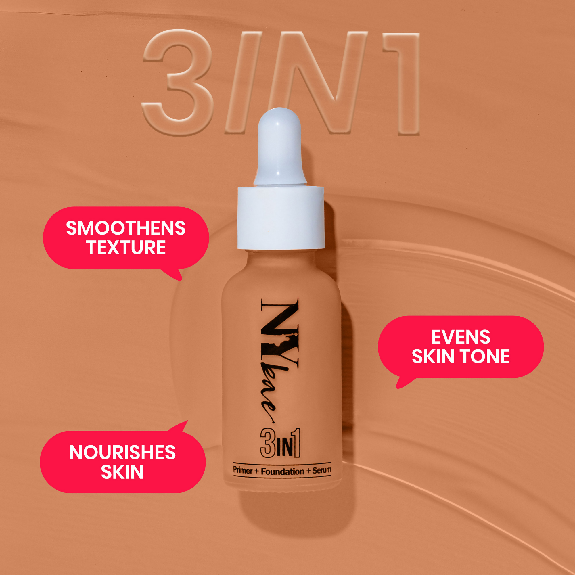 NY Bae 3 in 1 Serum Foundation Infused With Primer - Cool Mocha 08