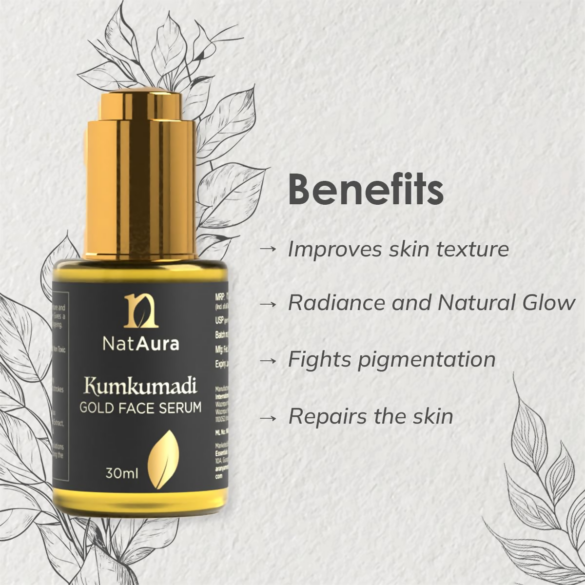 NatAura Kumkumadi Gold Face Serum
