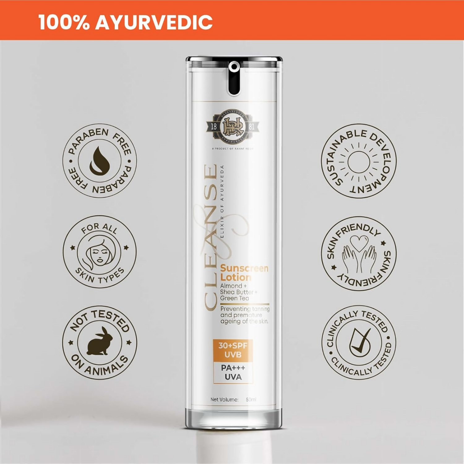 Cleanse Ayurveda Sunscreen Lotion SPF 30+ PA+++