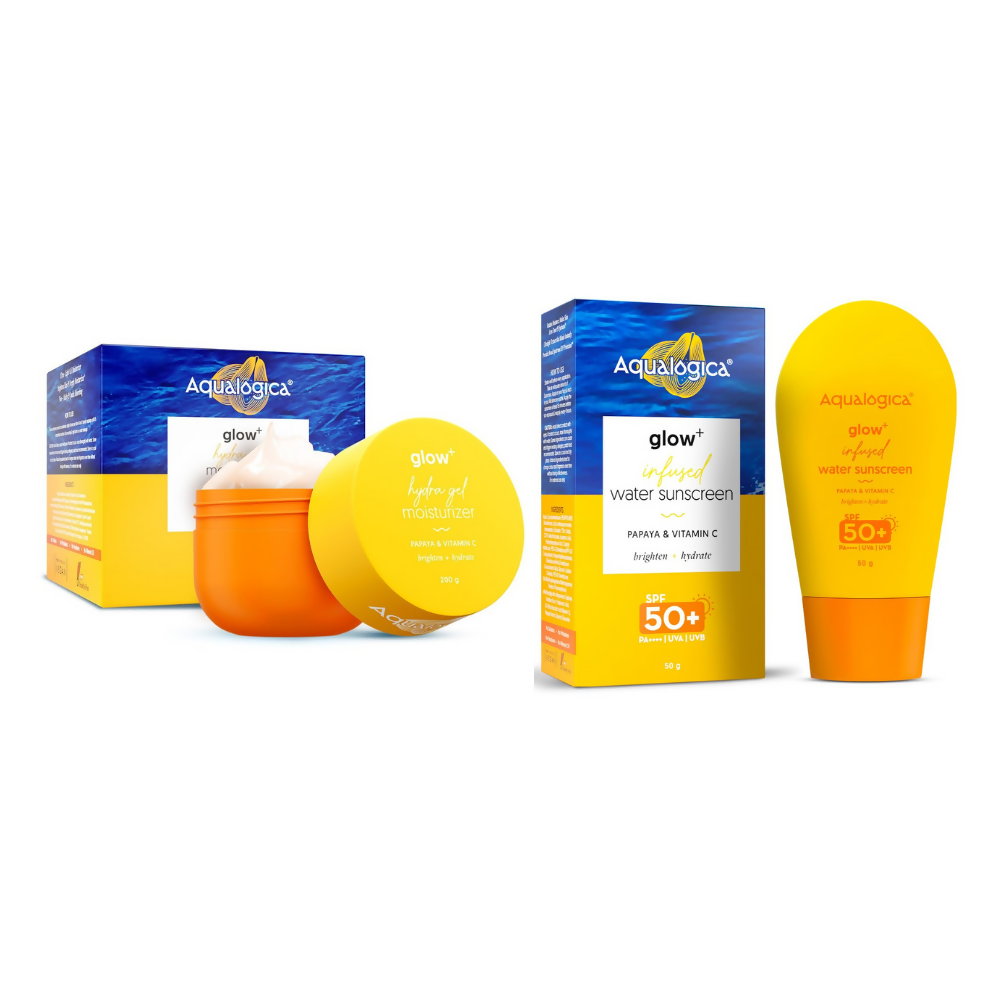 Aqualogica Glow+ Infused Water Sunscreen & Hydra Gel Moisturizer Combo