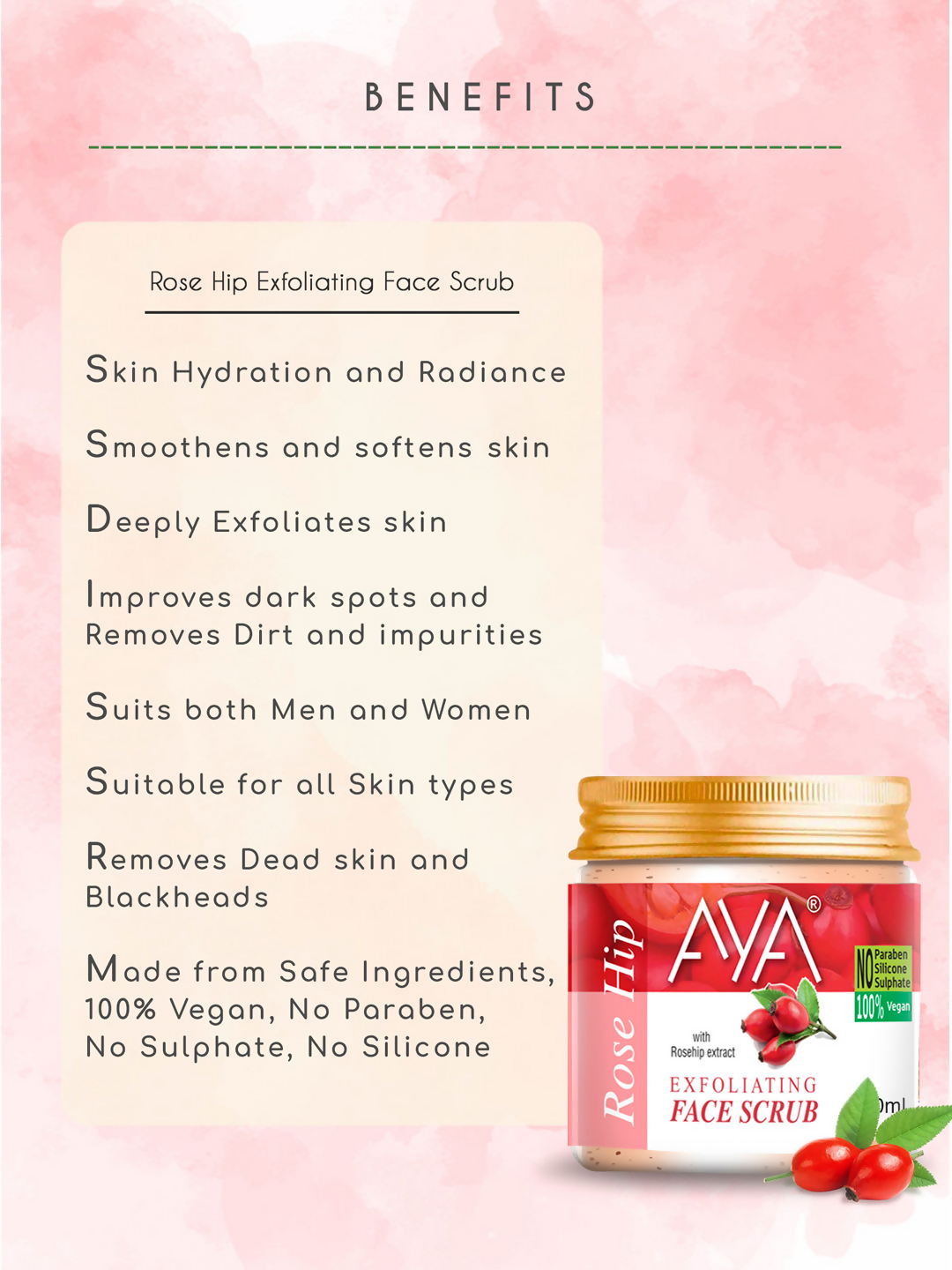 AYA Rosehip Exfoliating Face Scrub
