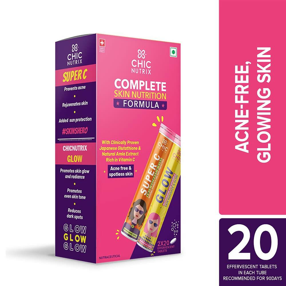 Chicnutrix Glow + Super C – Glutathione & Vitamin C Tablets
