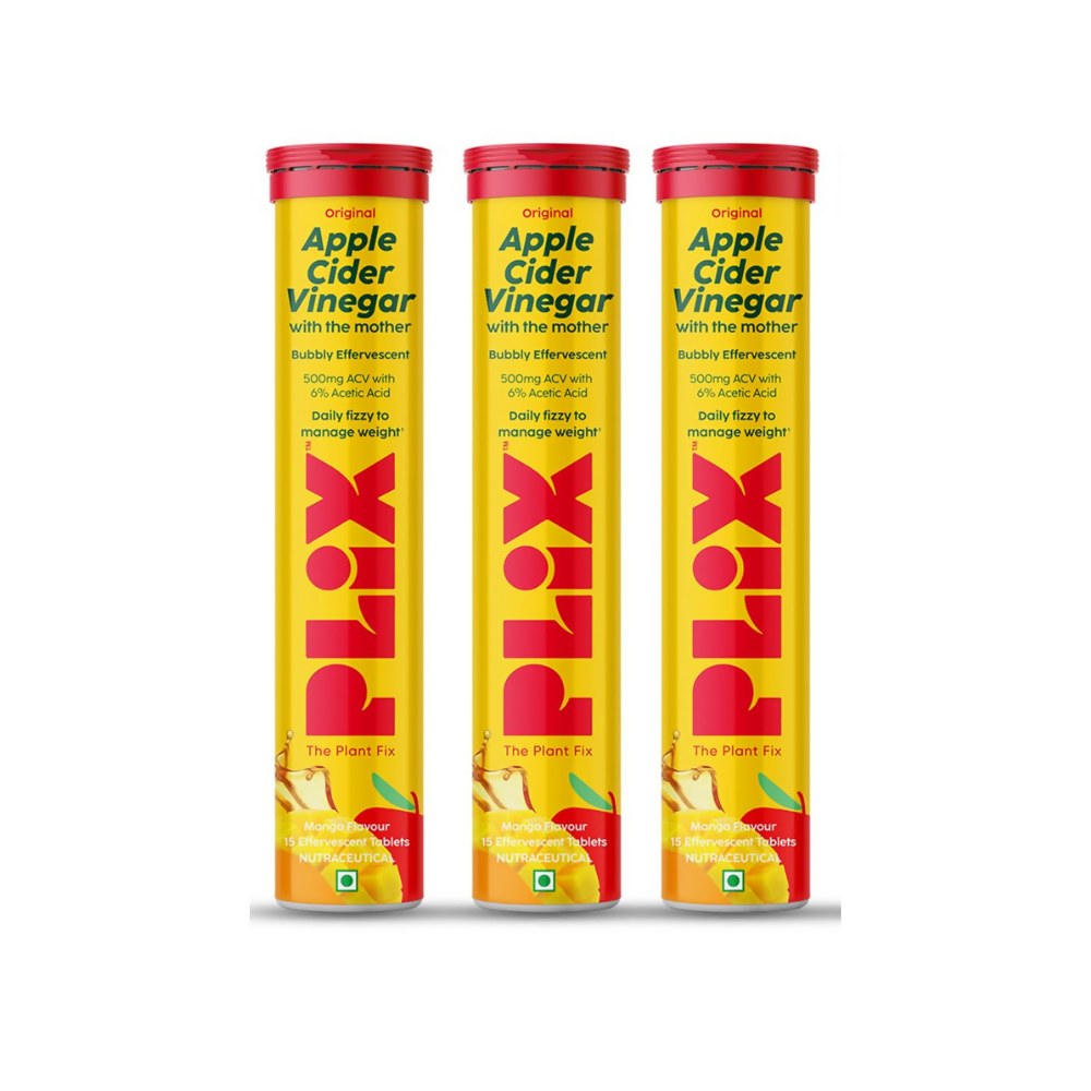 PLIX The Plant Fix Apple Cider Vinegar Effervescent Tablets with Mother - Mango
