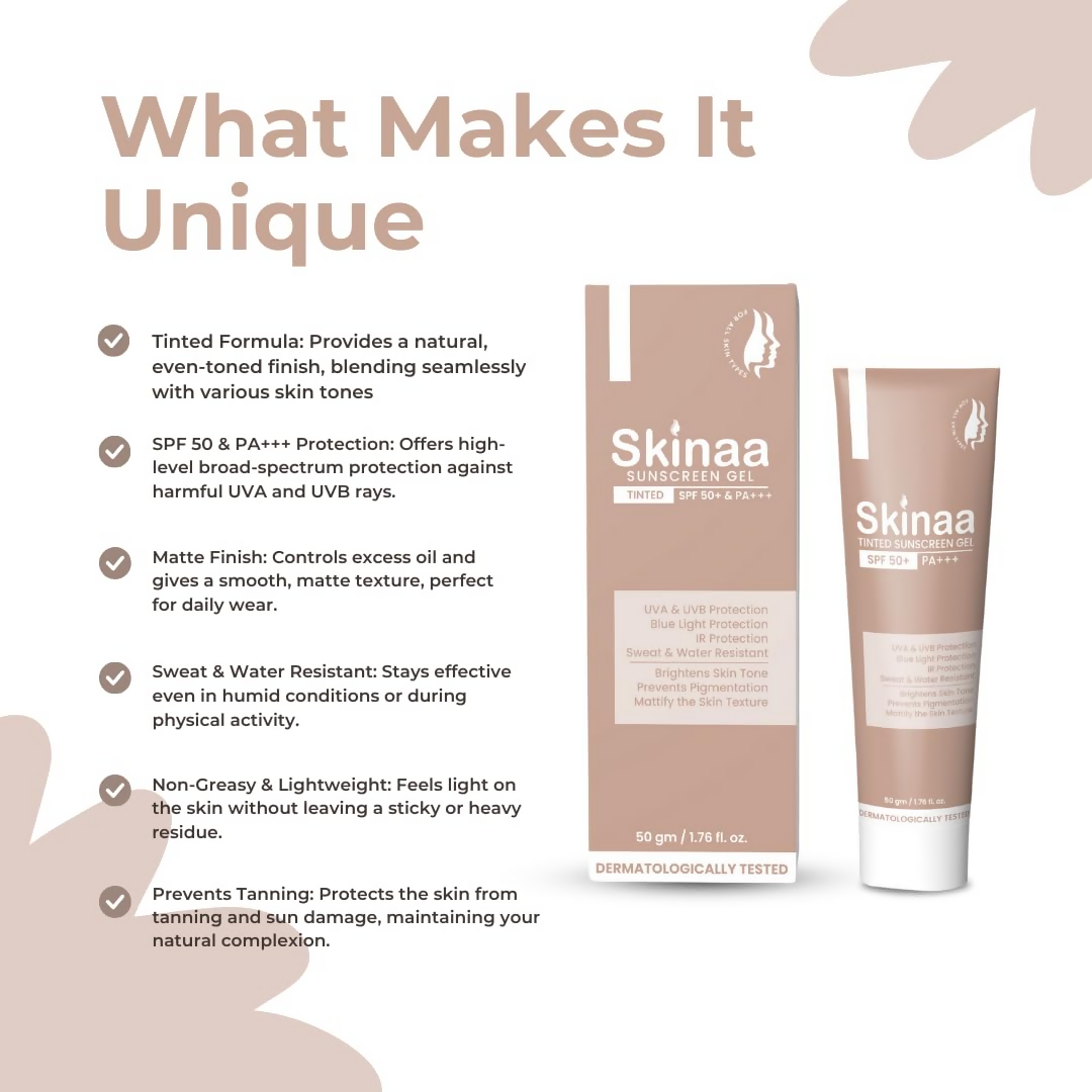 Skinaa Tinted Sunscreen SPF 50 PA+++ UVA & UVB Protection