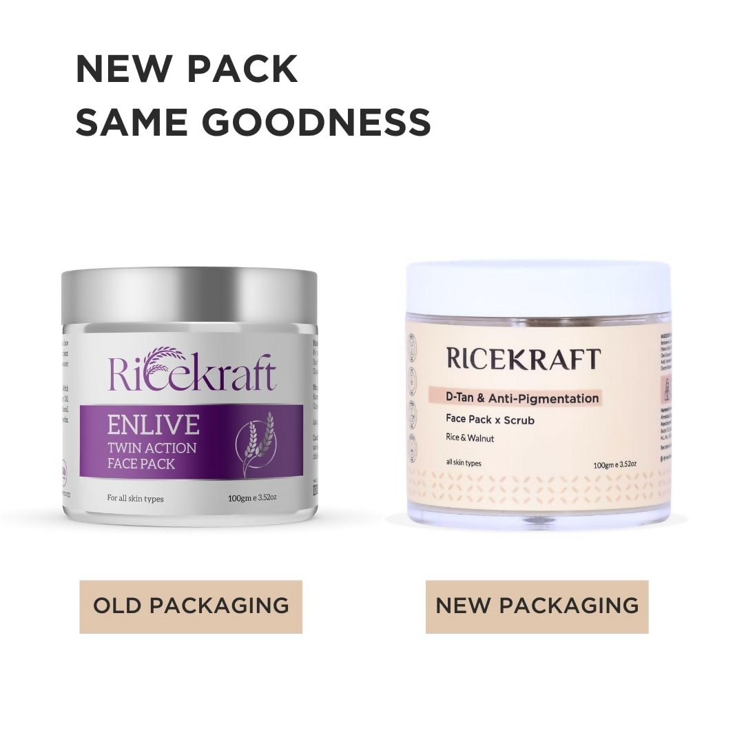 RiceKraft Twin Action De Tan Face Pack cum scrub
