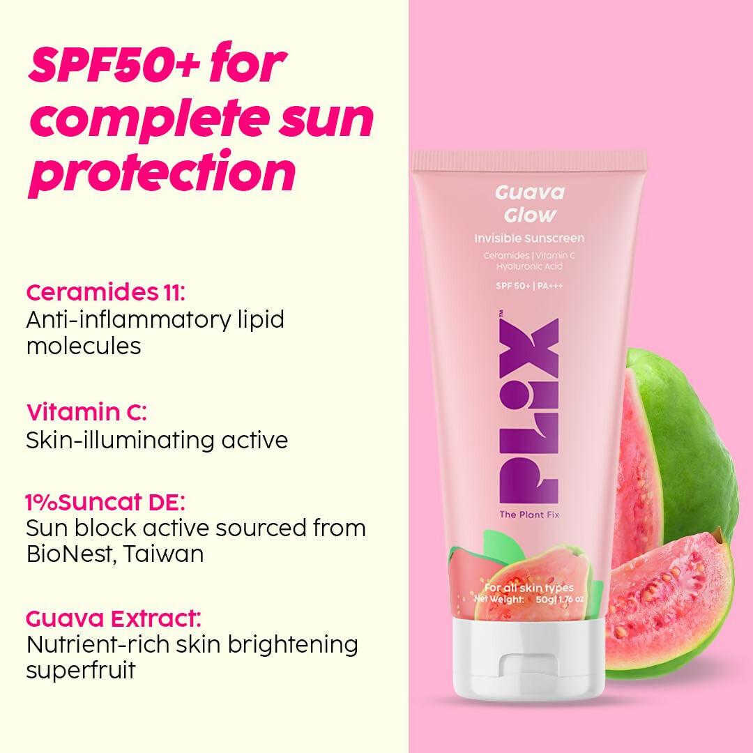 PLIX The Plant Fix SPF 50+ Guava Glow Sunscreen & 10% Vitamin C Guava Face Serum