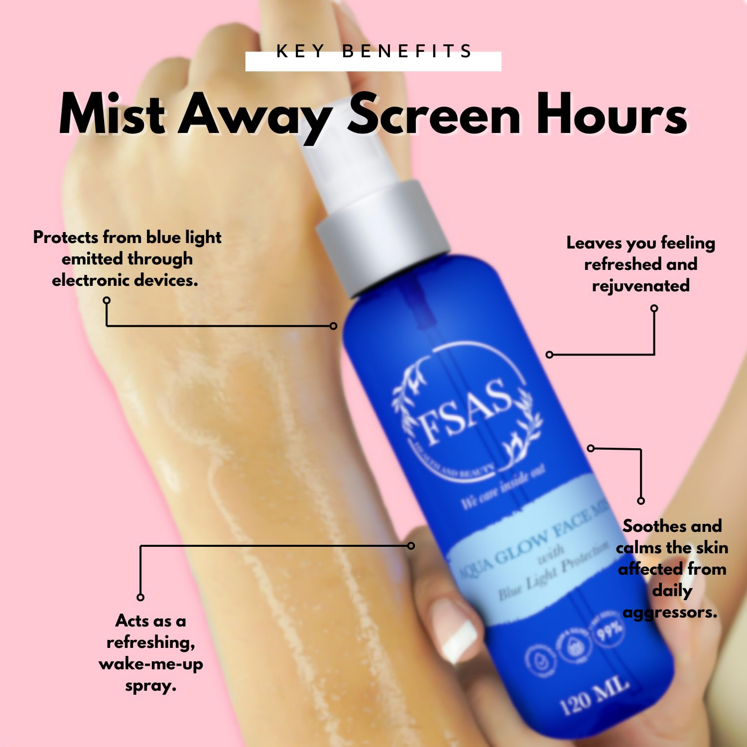 FSAS Health and Beauty 99% Plant Derived Aqua Glow Face Mist