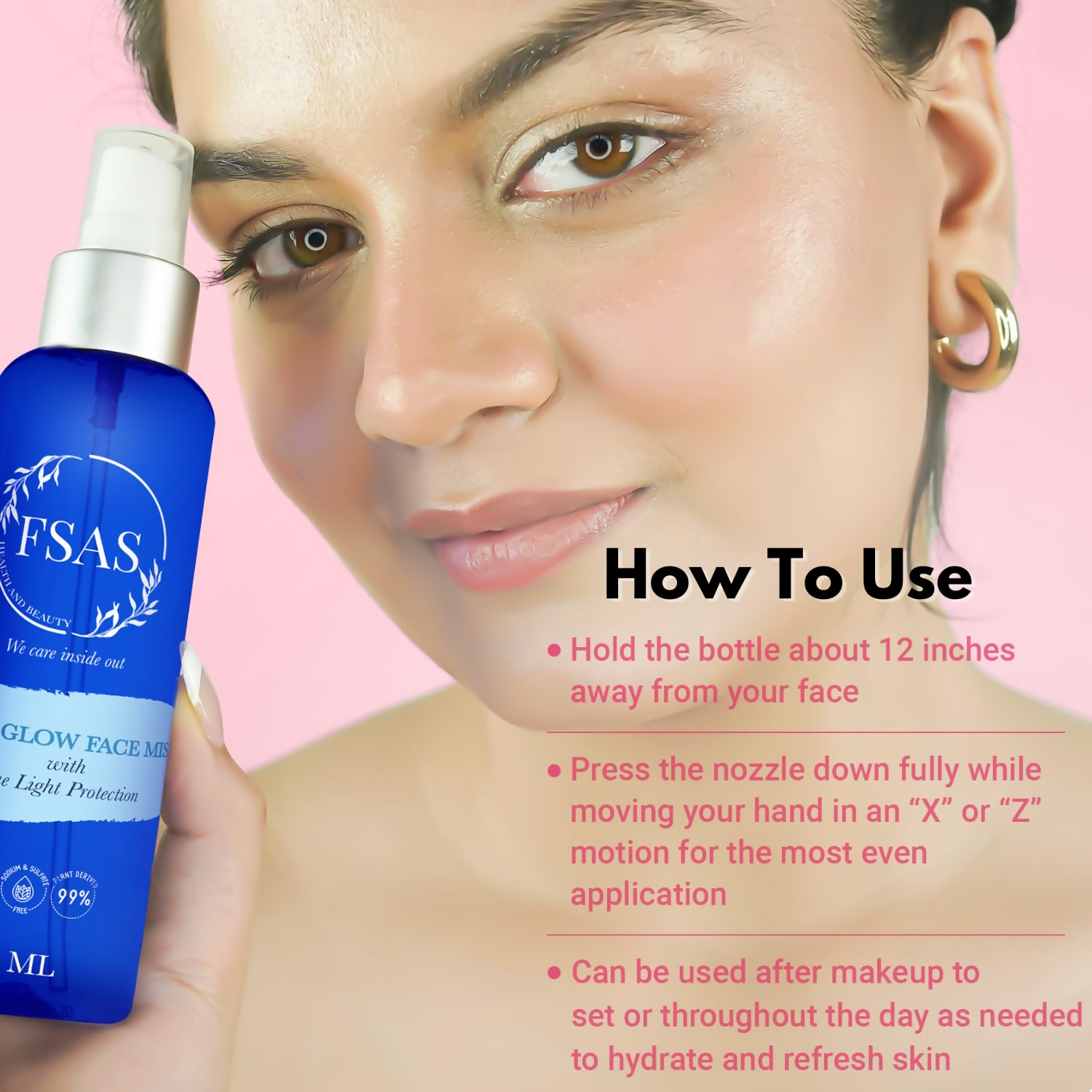 FSAS Health and Beauty 99% Plant Derived Aqua Glow Face Mist