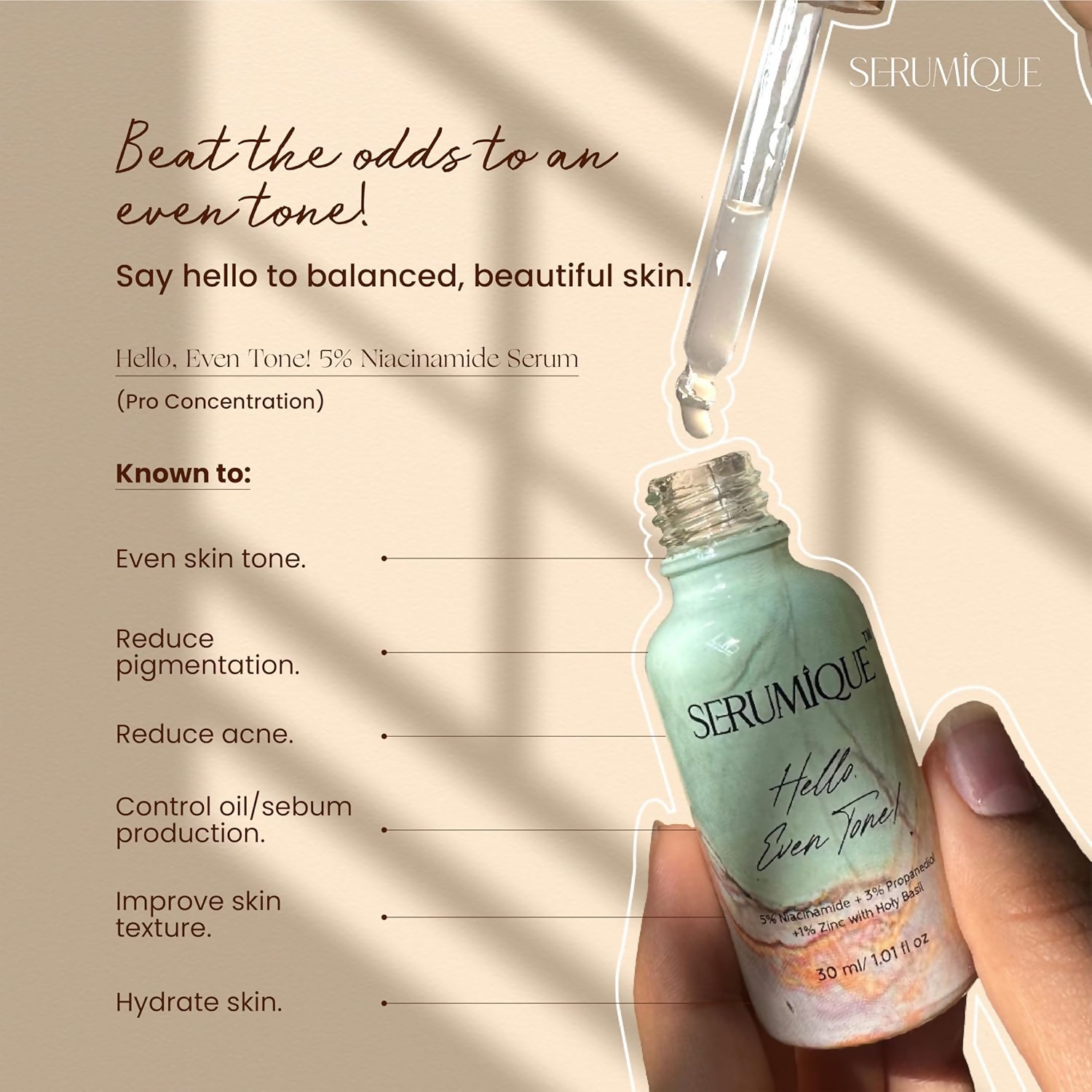 Serumique Niacinamide Face Serum - Hello Even Tone Pro Conc . 5%