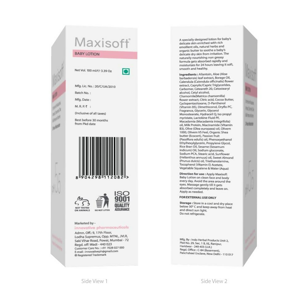 Maxisoft Baby Lotion For Moisturizing Soft & Dry Skin For Kids