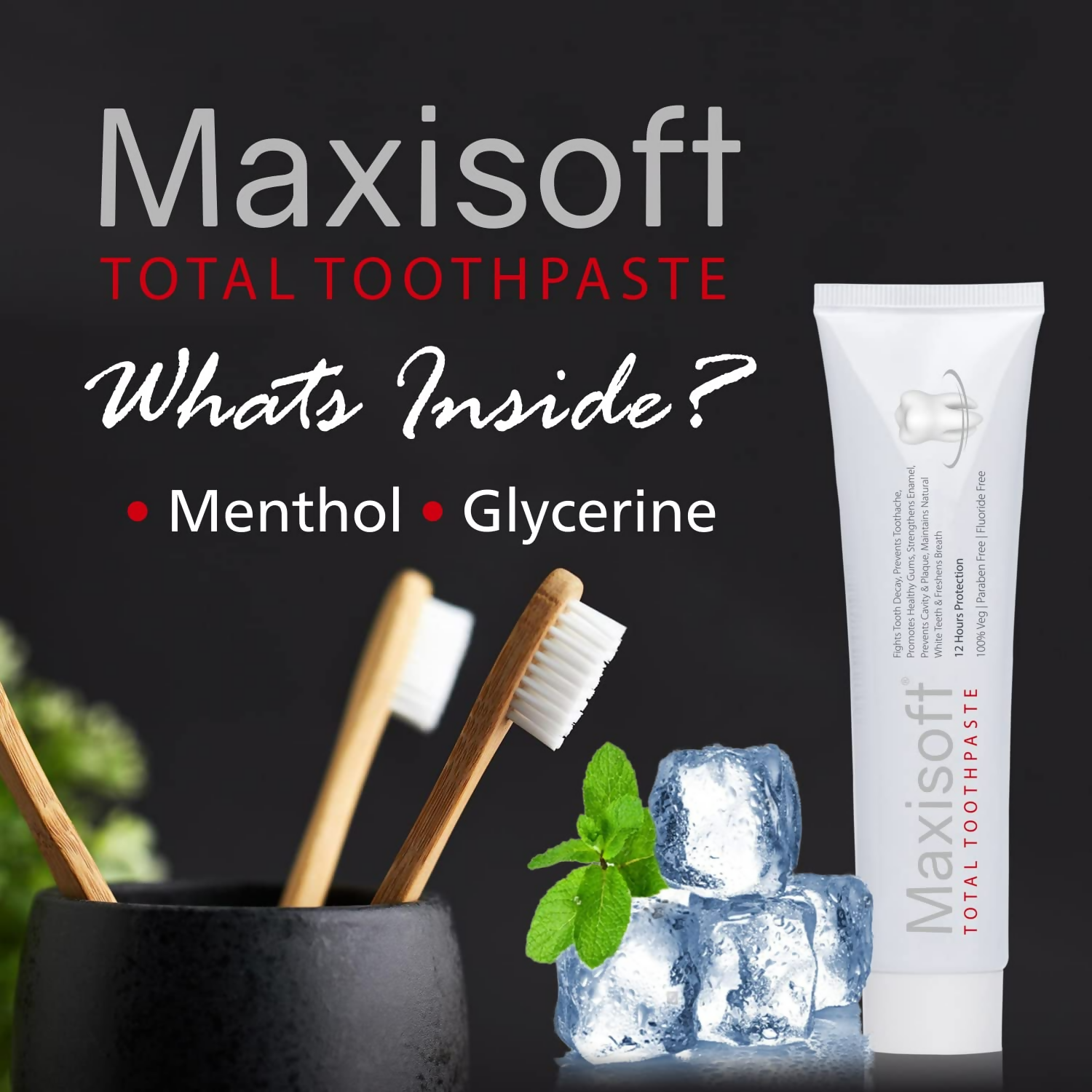 Maxisoft Total Toothpaste With Akarkara Babool Bakul Camphor Elaichi Pipli & Clove