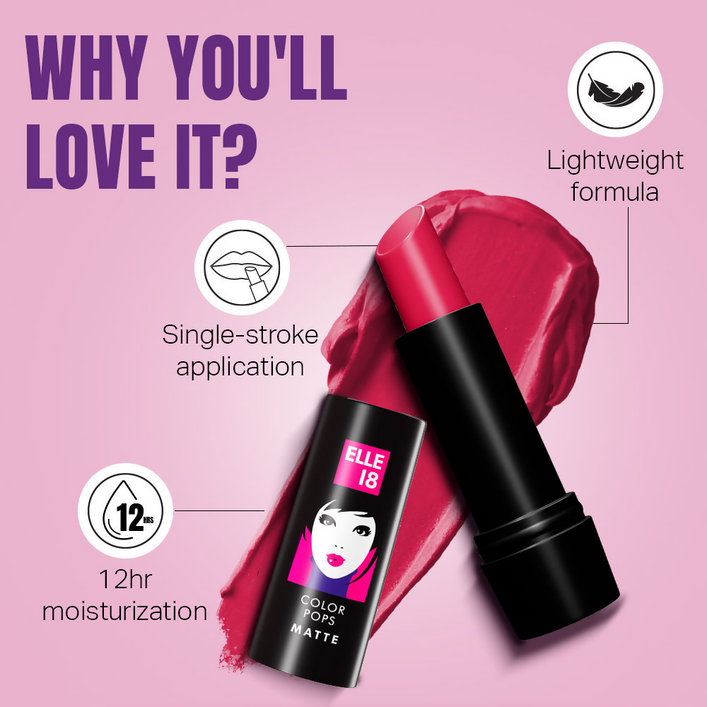 Elle 18 Color Pop Matte Lip Color - P23 Deep Pink