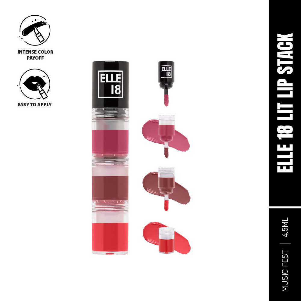 Elle 18 Lit Lip Stack Liquid Lipstick - Music Fest