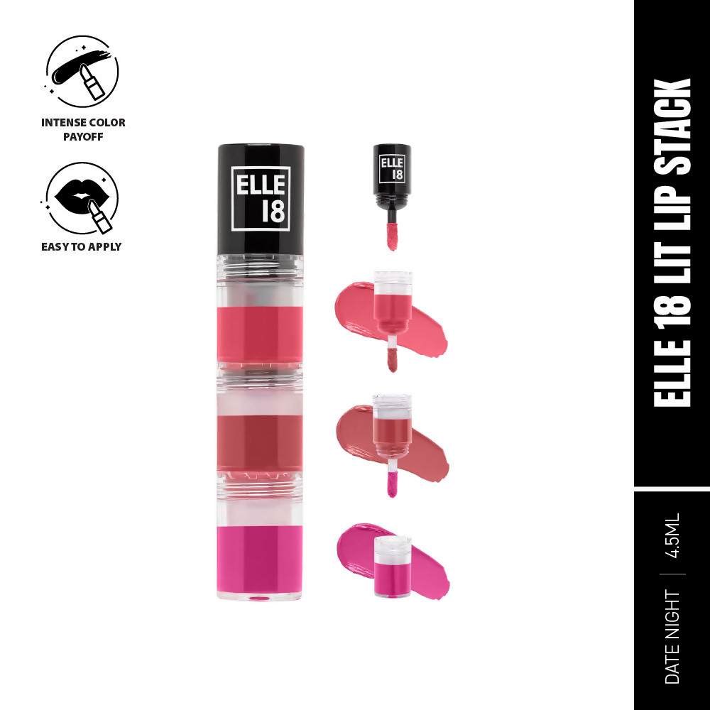 Elle 18 Lit Lip Stack Liquid Lipstick - Date Night