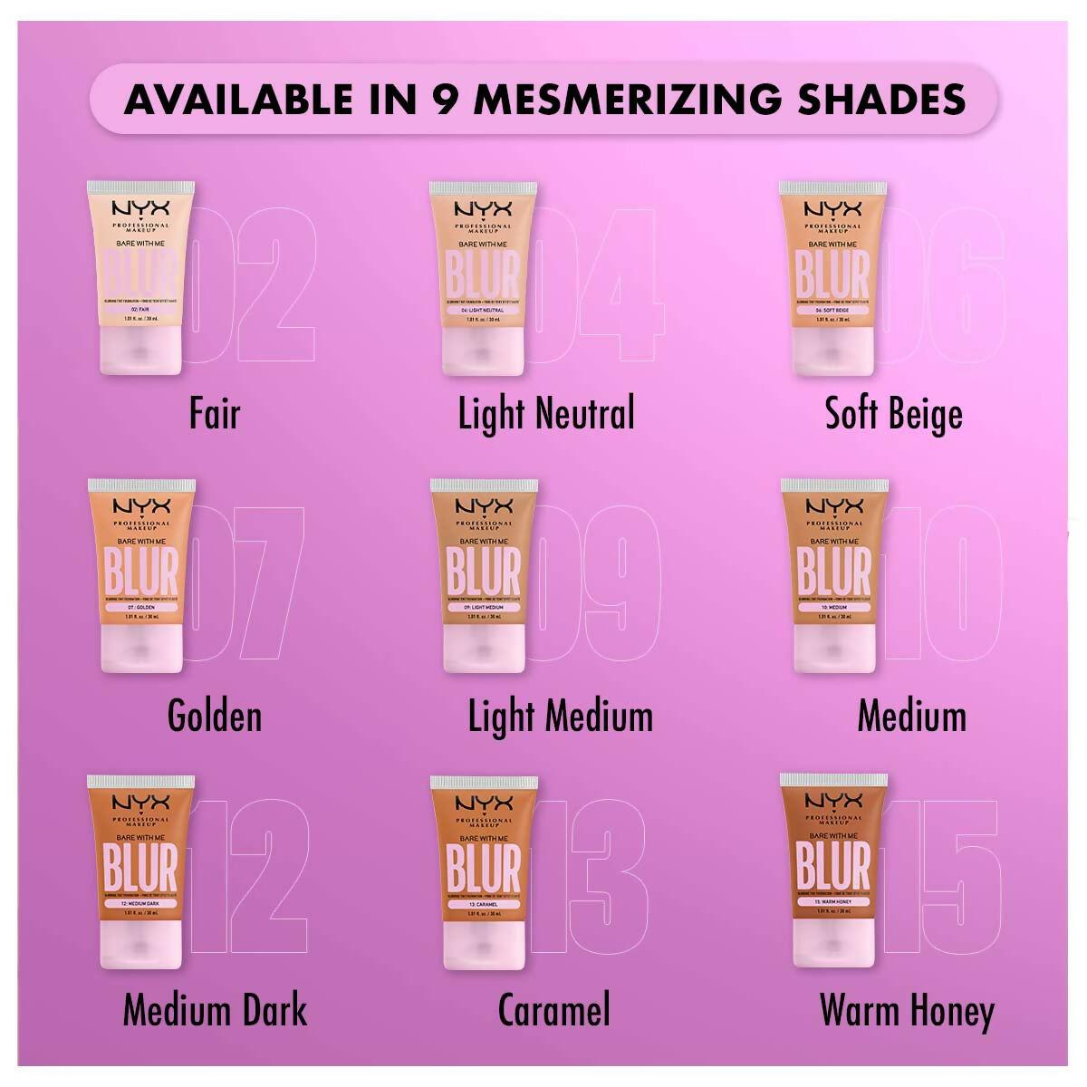 NYX Professional Makeup Bare With Me Blur Tint Foundation - 07 Golden