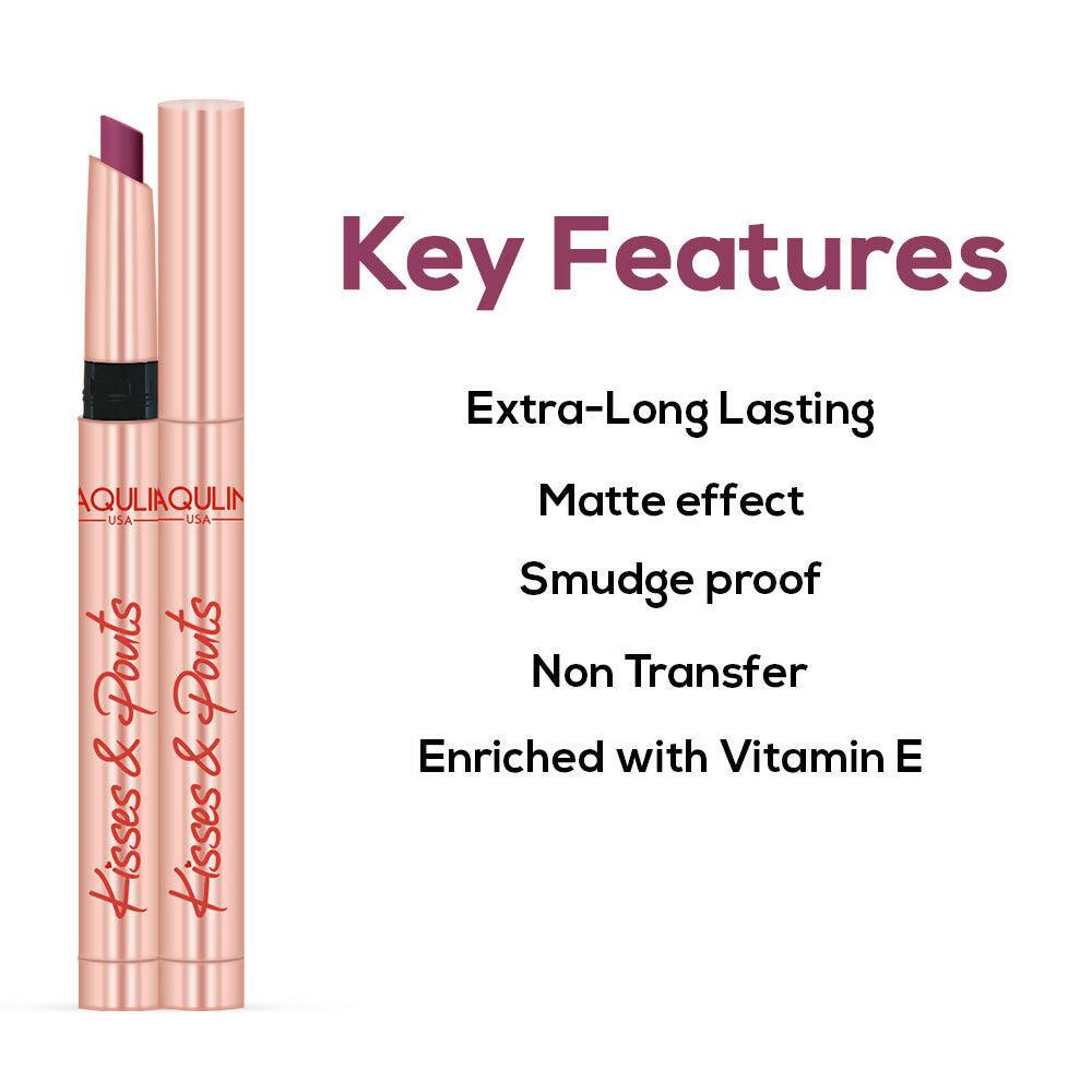 Jaquline USA Kisses & Pouts Transfer Proof Matte Lipstick - Butterfly Kiss 02