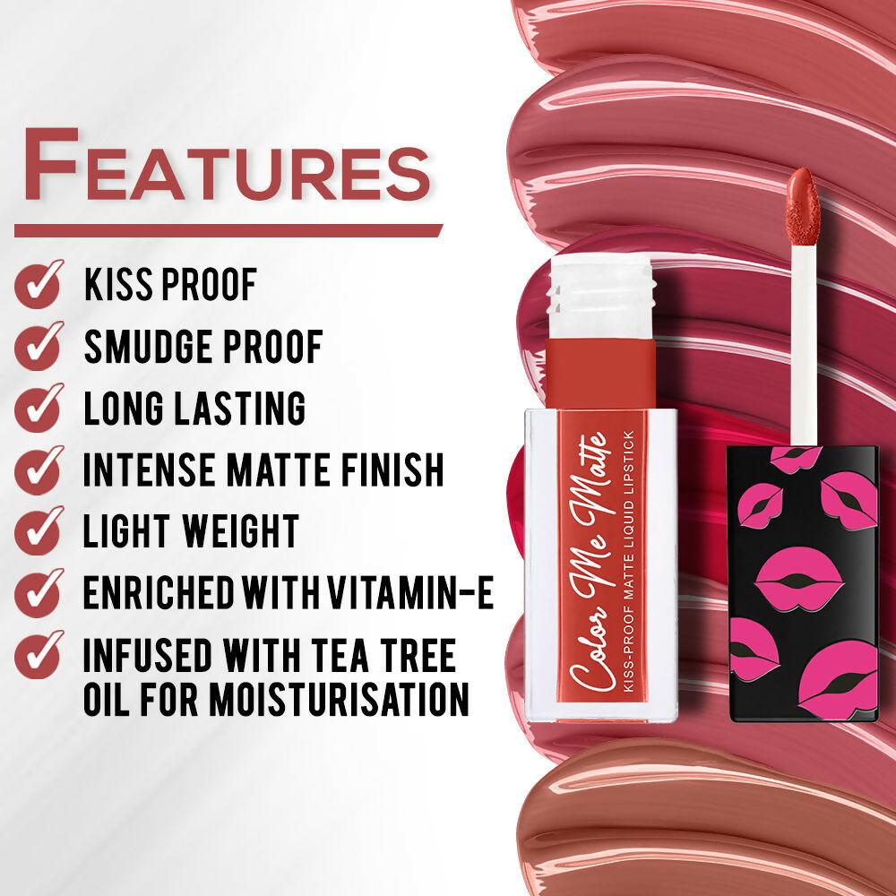 Jaquline USA Color Me Matte Liquid Lipstick - Spice Orange