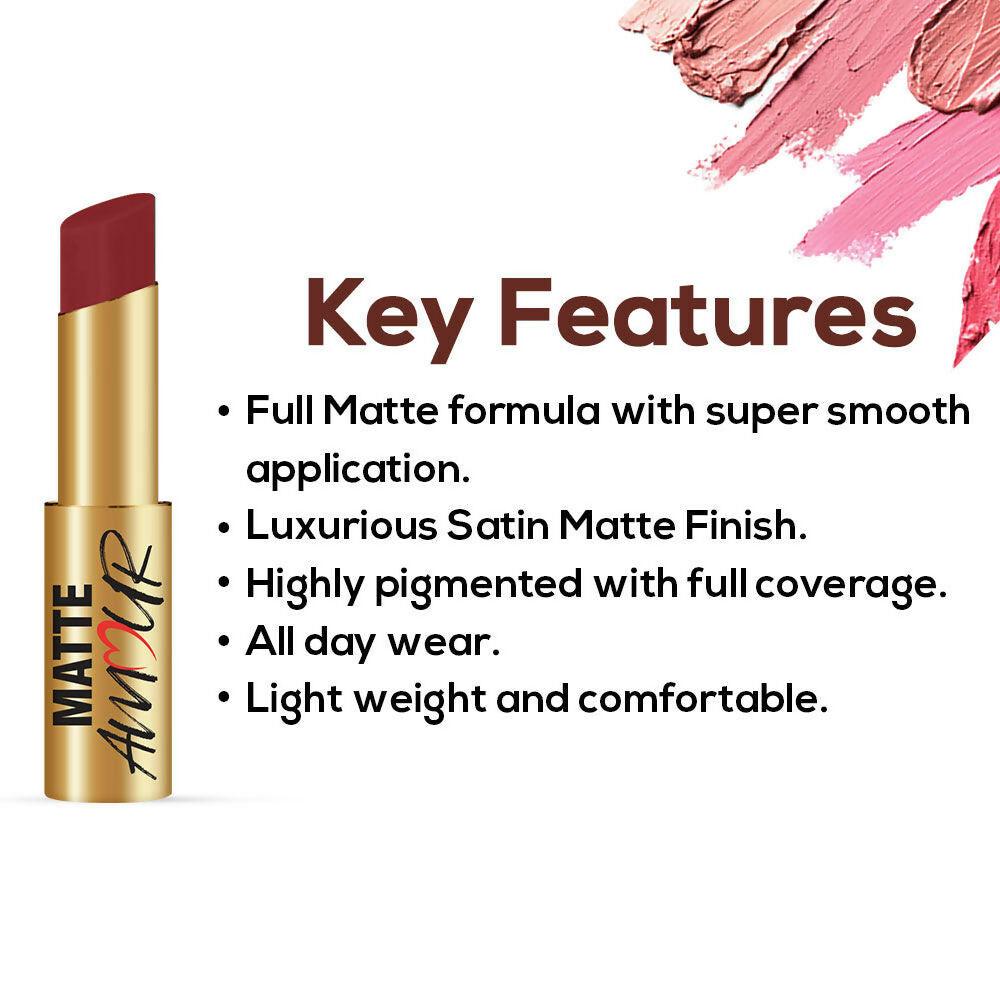 Jaquline USA Matte Amour Matte Lipstick - Flirtatious 06
