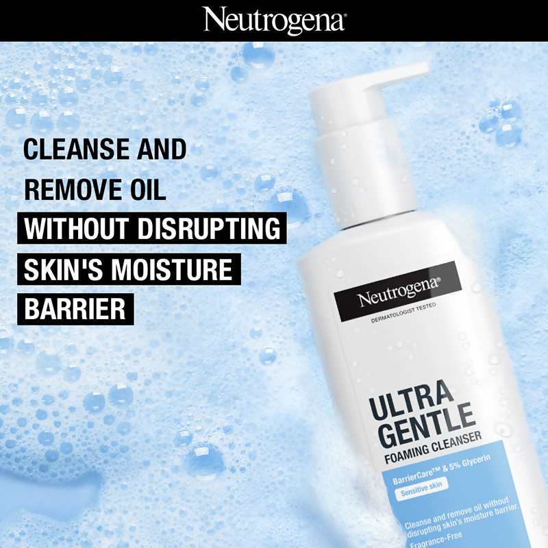 Neutrogena Ultra Gentle Foaming Face Cleanser Protect Skin Moisture - For Oily & Sensitive Skin