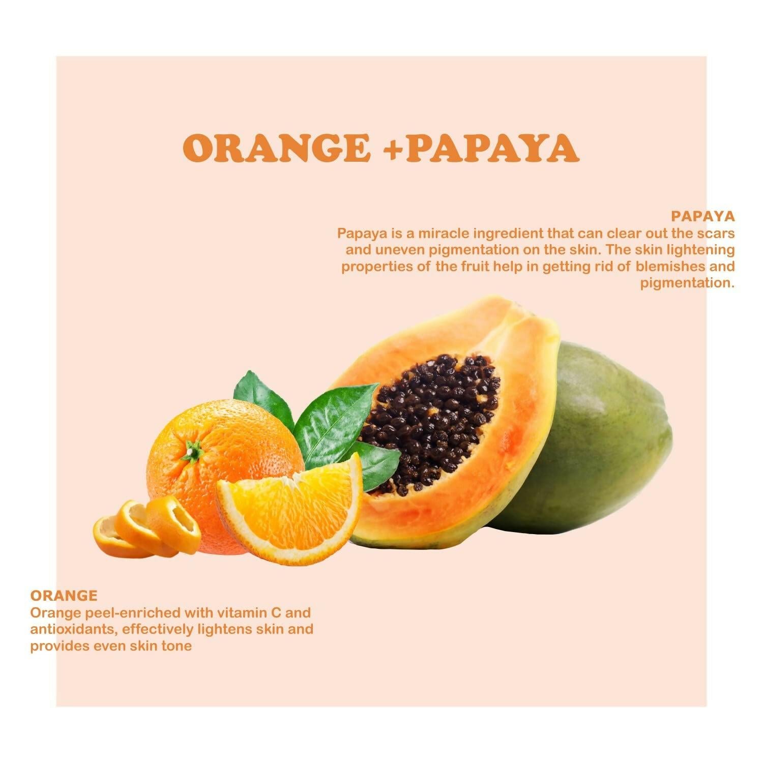 Kimayra Organic Orange + Papaya Face Pack Powder For Tan Removal, Helps In Retain Moisture & Reduce Wrinkles & Fine Lines