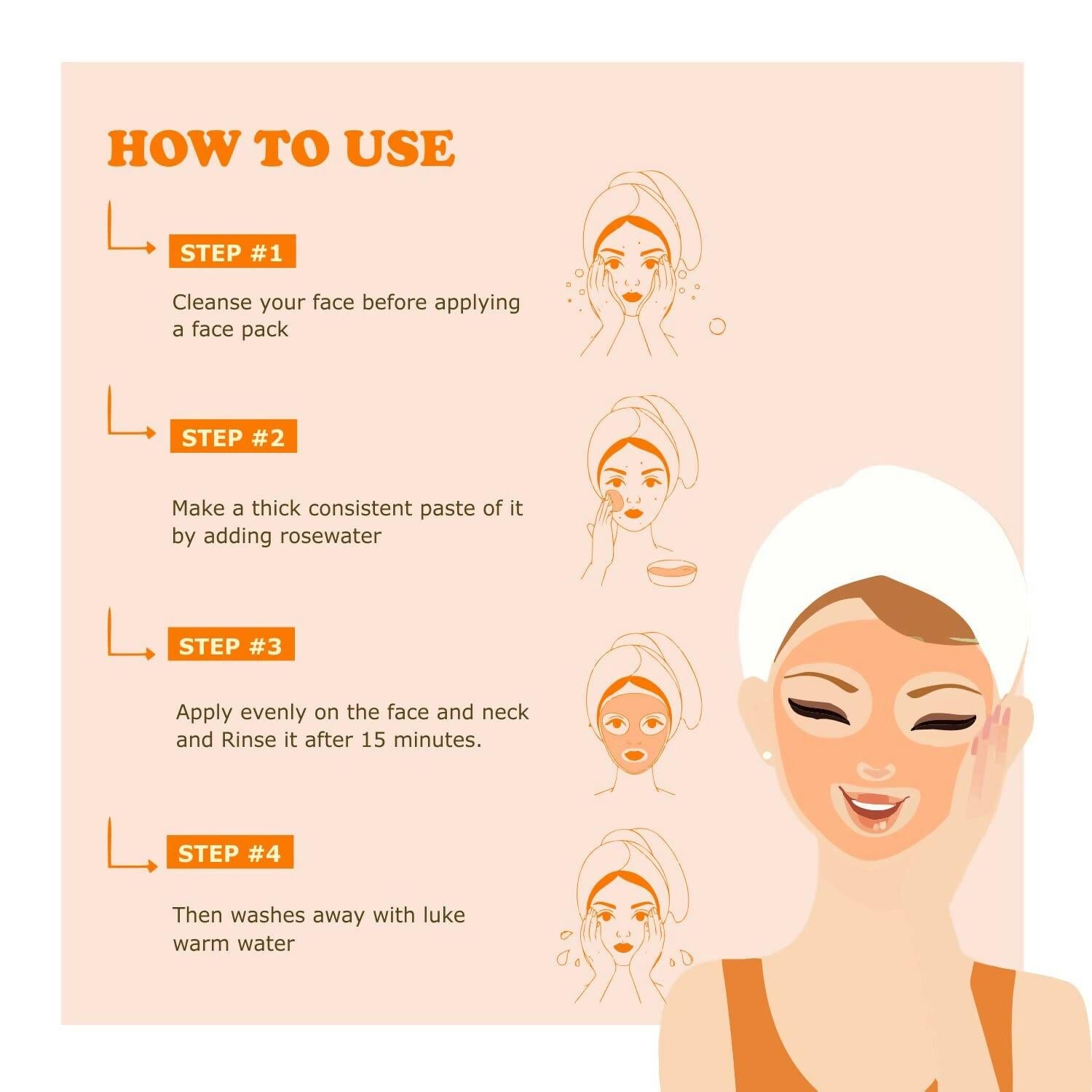 Kimayra Organic Orange + Papaya Face Pack Powder For Tan Removal, Helps In Retain Moisture & Reduce Wrinkles & Fine Lines