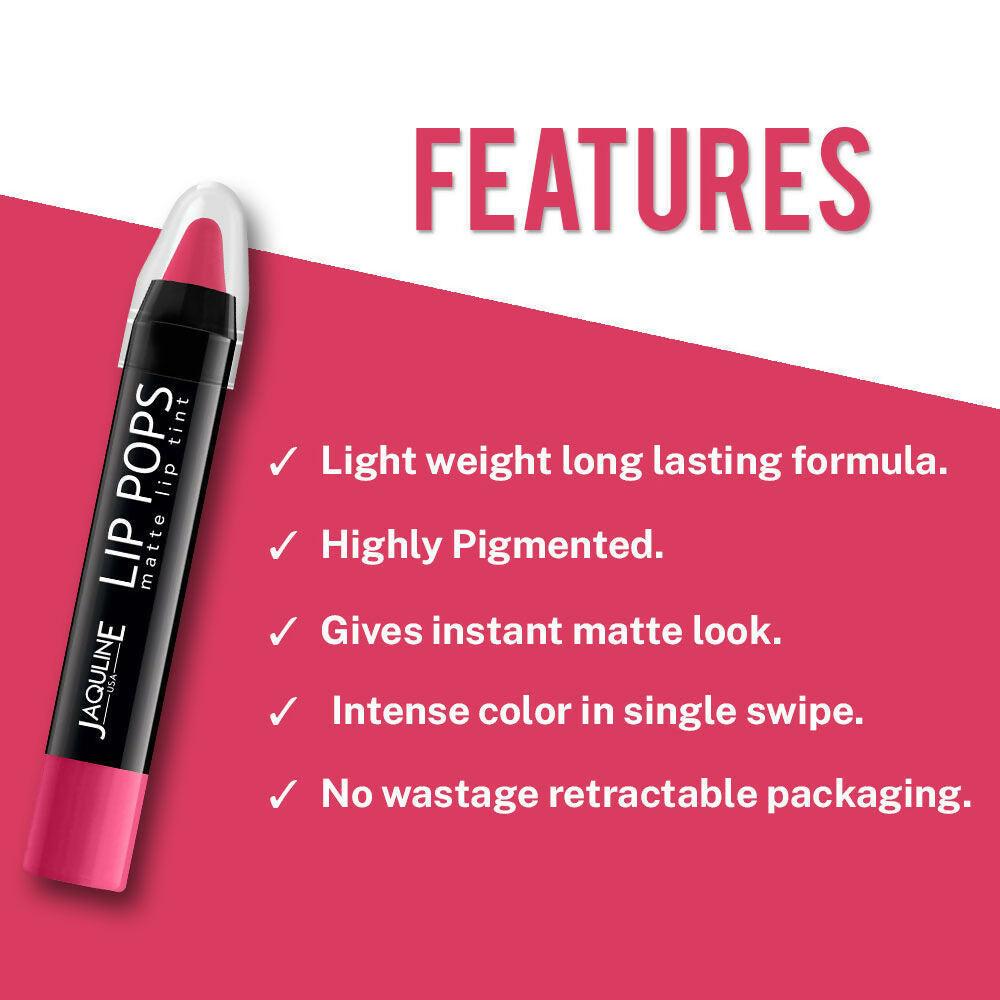 Jaquline USA Lip Pops Matte Lip Tint - Pink Pop 06