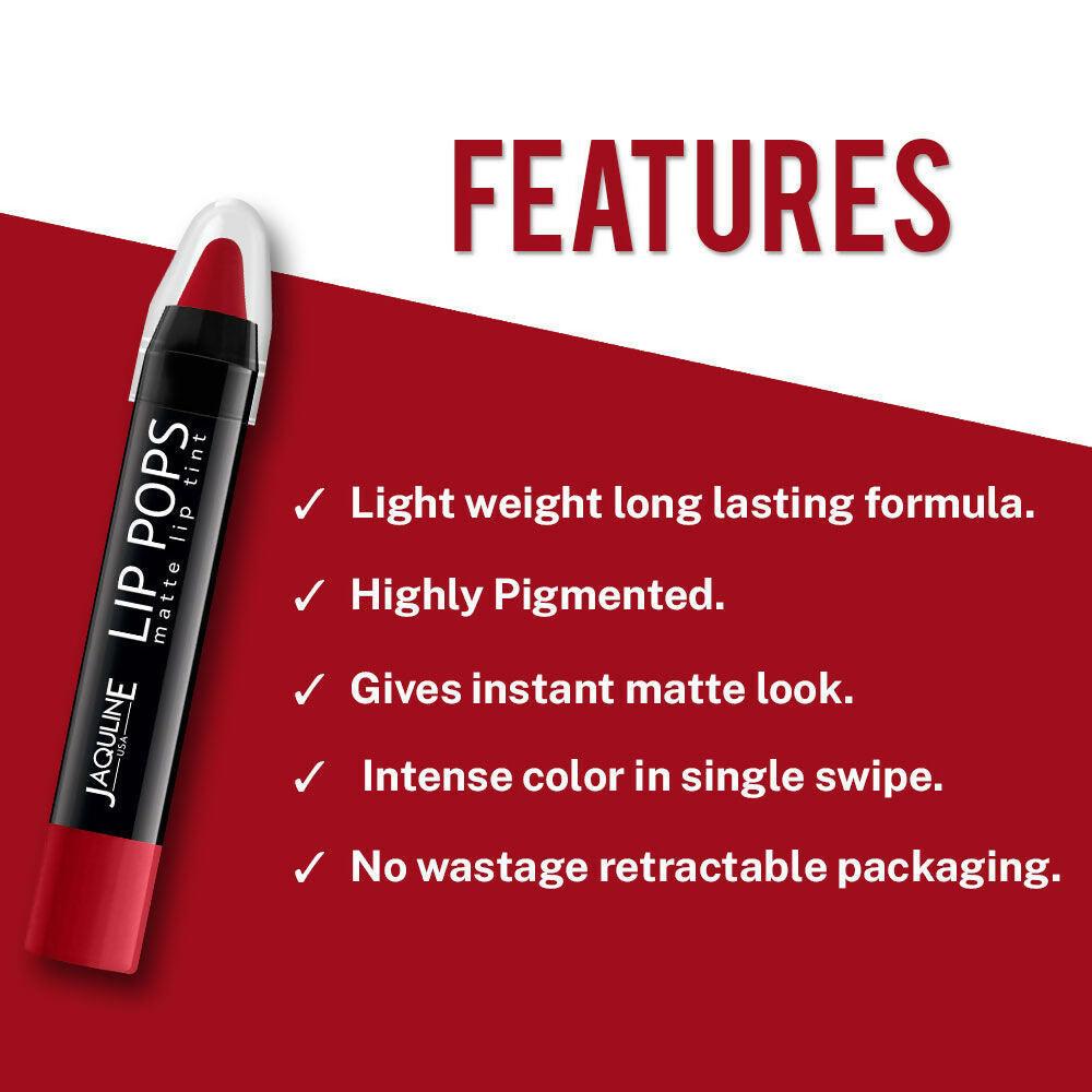 Jaquline USA Lip Pops Matte Lip Tint - Cherry Pop 04