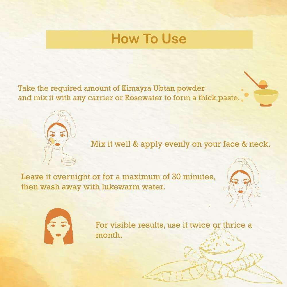 Kimayra Natural Ubtan Powder Face Pack For Glowing Skin Care - Spotless Skin, Treat Acne & Reduces Scars
