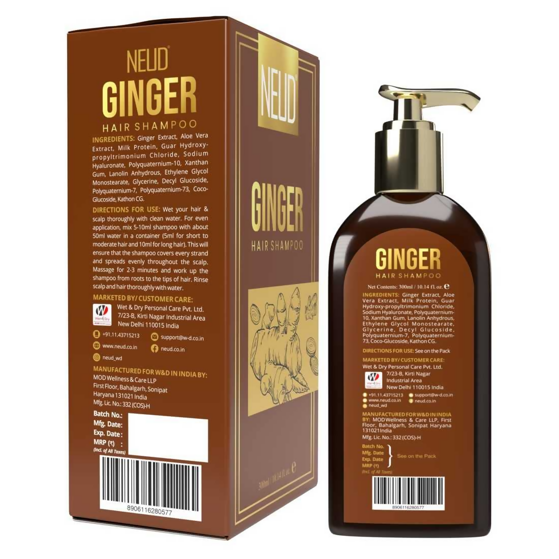 Neud Ginger Hair Shampoo for Men & Women