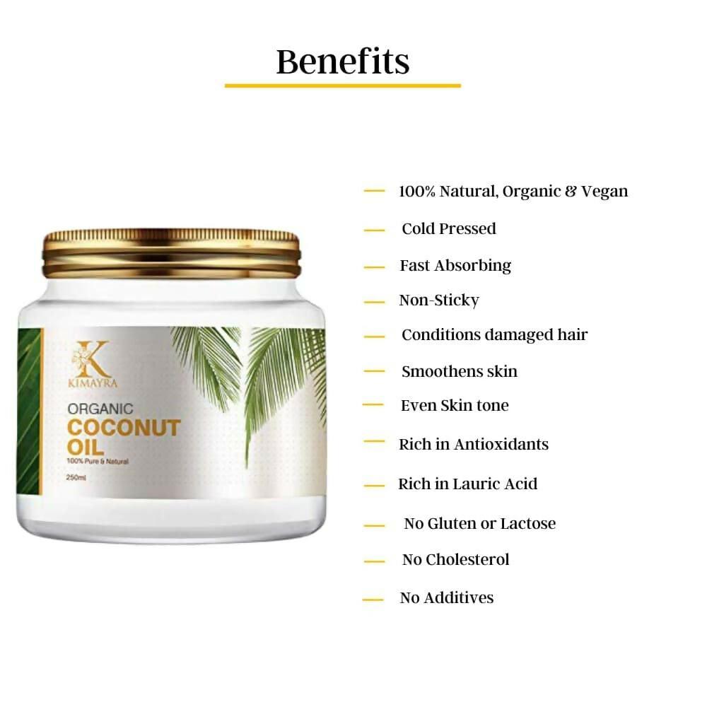Kimayra World Organic Cold Pressed Coconut Oil with Natural Aroma of Coconut Oil for Hair & Dry Skin
