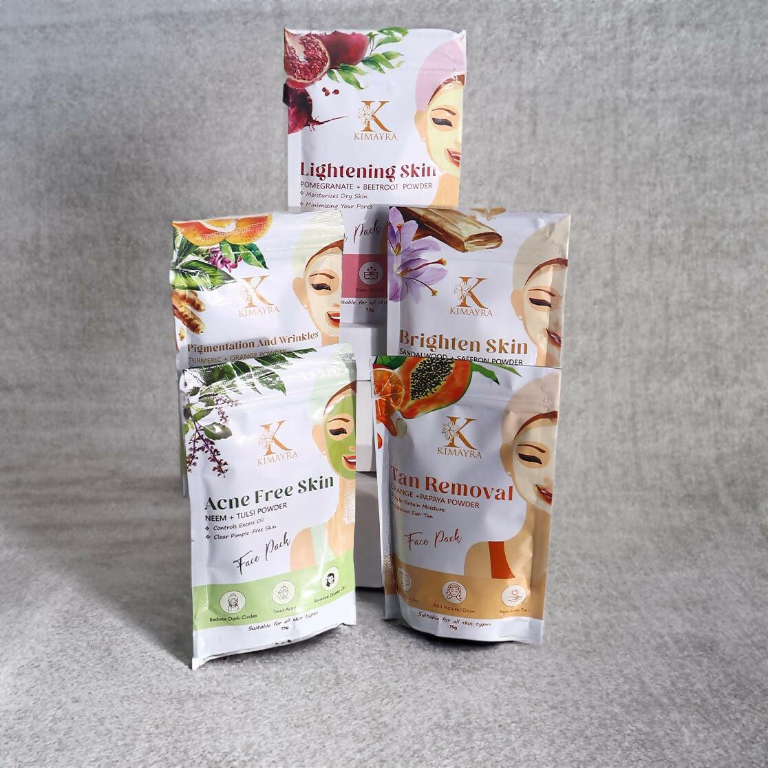 Kimayra Skin Care Combo Powder (Pomegranate + Beetroot, Neem + Tulsi, Orange + Papaya, Turmeric + Orange, Sandalwood + Saffron)