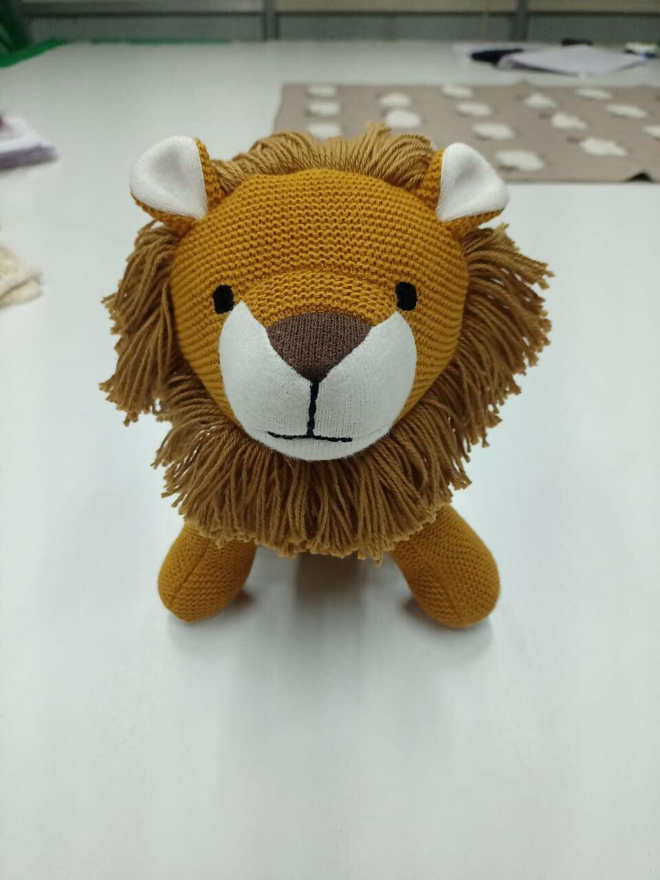 Nesta Toys Lion Plush Toy For Kids – Snuggly Knitted Cotton Soft Toy