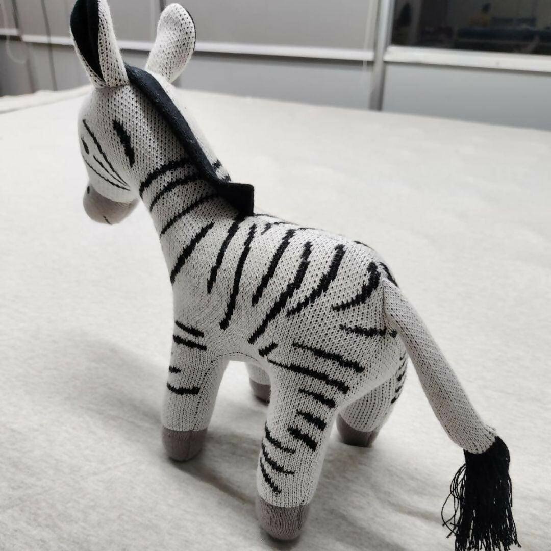 Nesta Toys Zebra Plush Toy For Kids – Snuggly Knitted Cotton Soft Toy