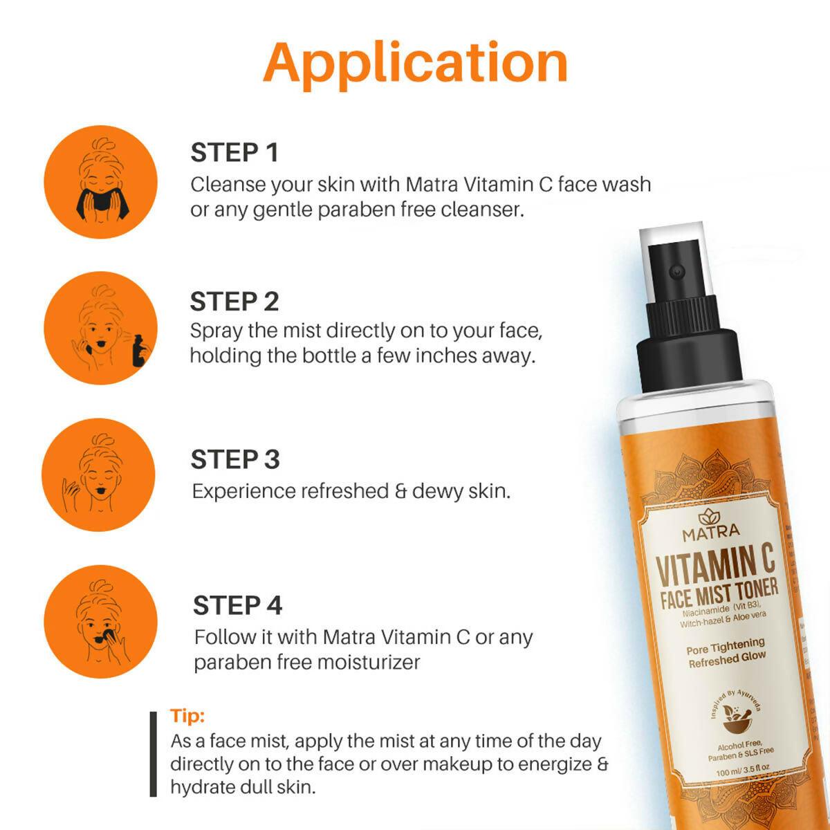 Matra Vitamin C Face Mist Toner with Niacinamide (vit B3) Witch Hazel And Aloe Vera