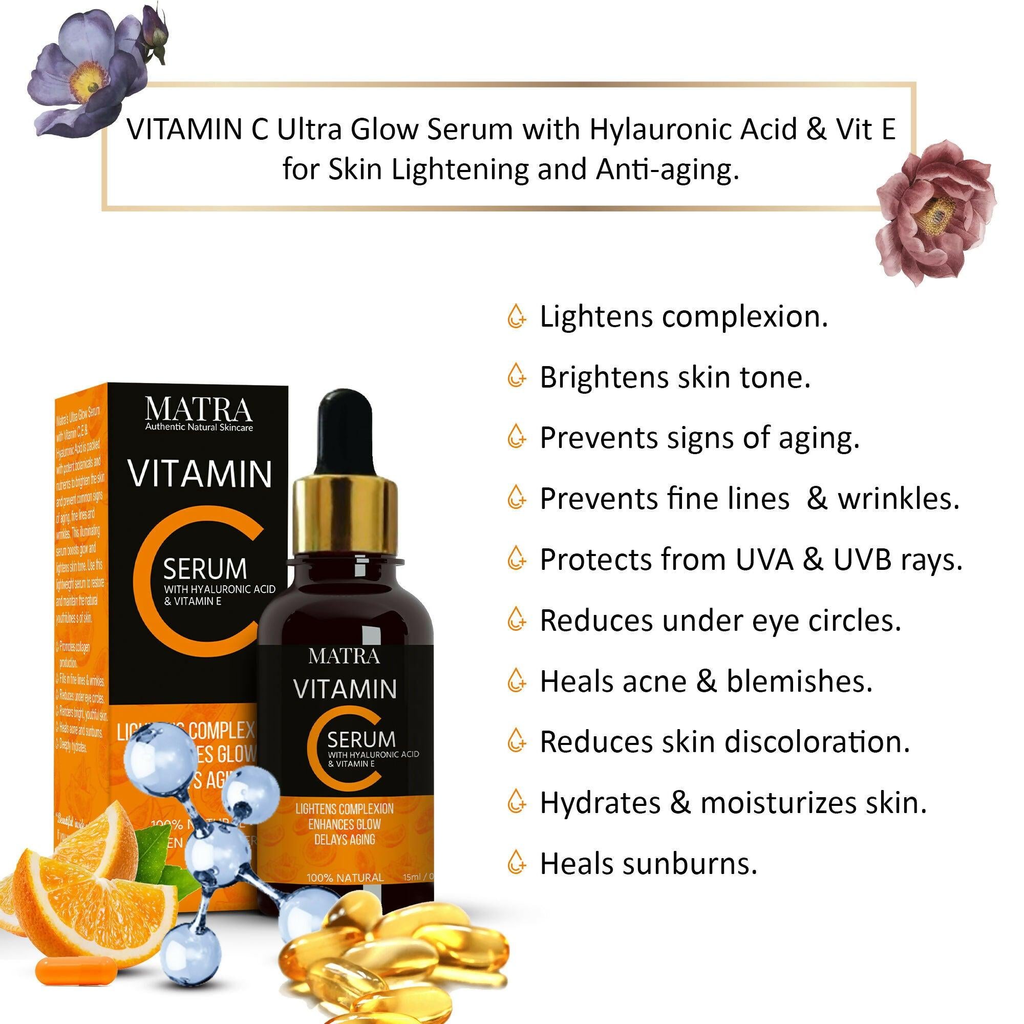 Matra Vitamin C Ultra Glow Serum Helps Lightening Complexion & Delays Aging