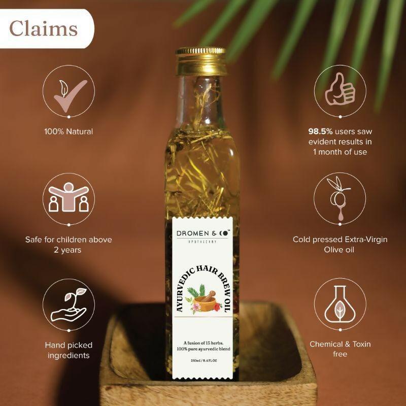 Dromen & Co Ayurvedic Hair Brew Oil With Fusion Of 15 Herbs
