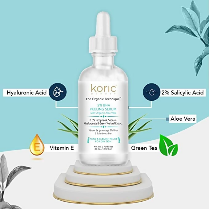 Koric Beauty 2% BHA Peeling Serum with Organic Aloevera