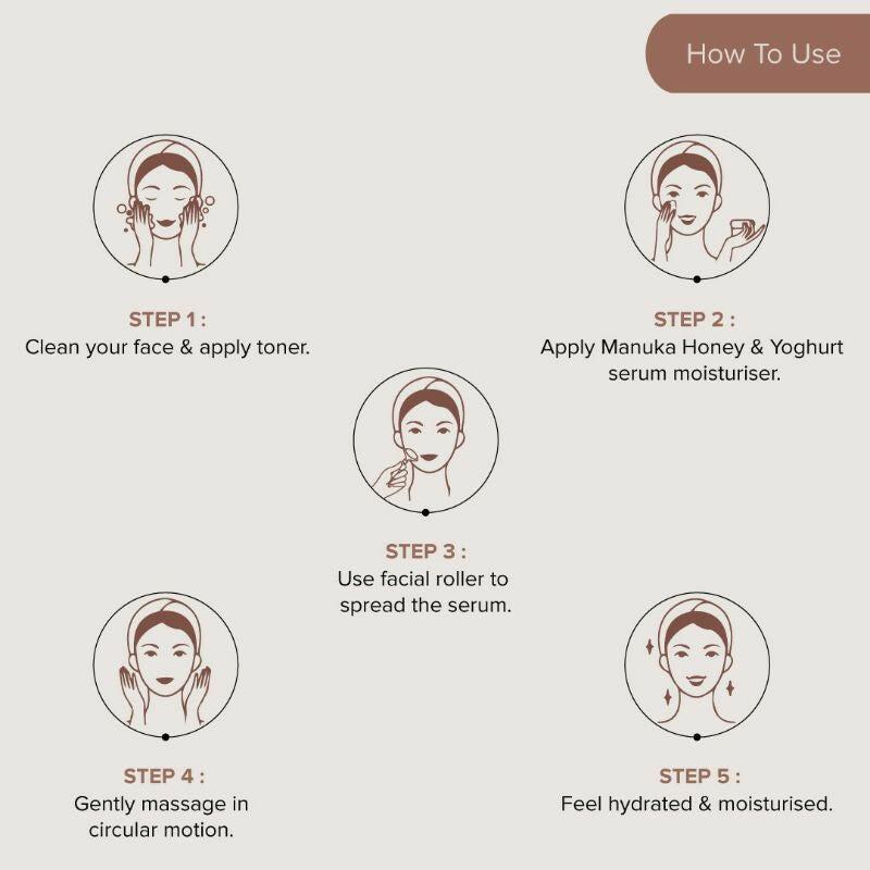 Dromen & Co Manuka Honey & Yoghurt Serum Moisturiser - Hydrates & Deep Nourishes, Reduces Wrinkles