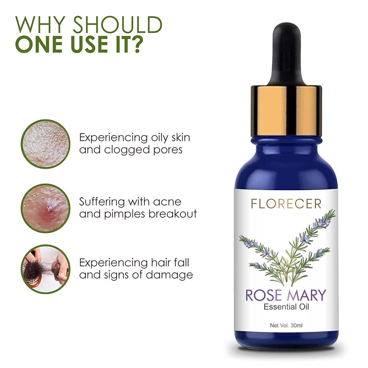 Florecer Rosemary Essential Oil For Hair
