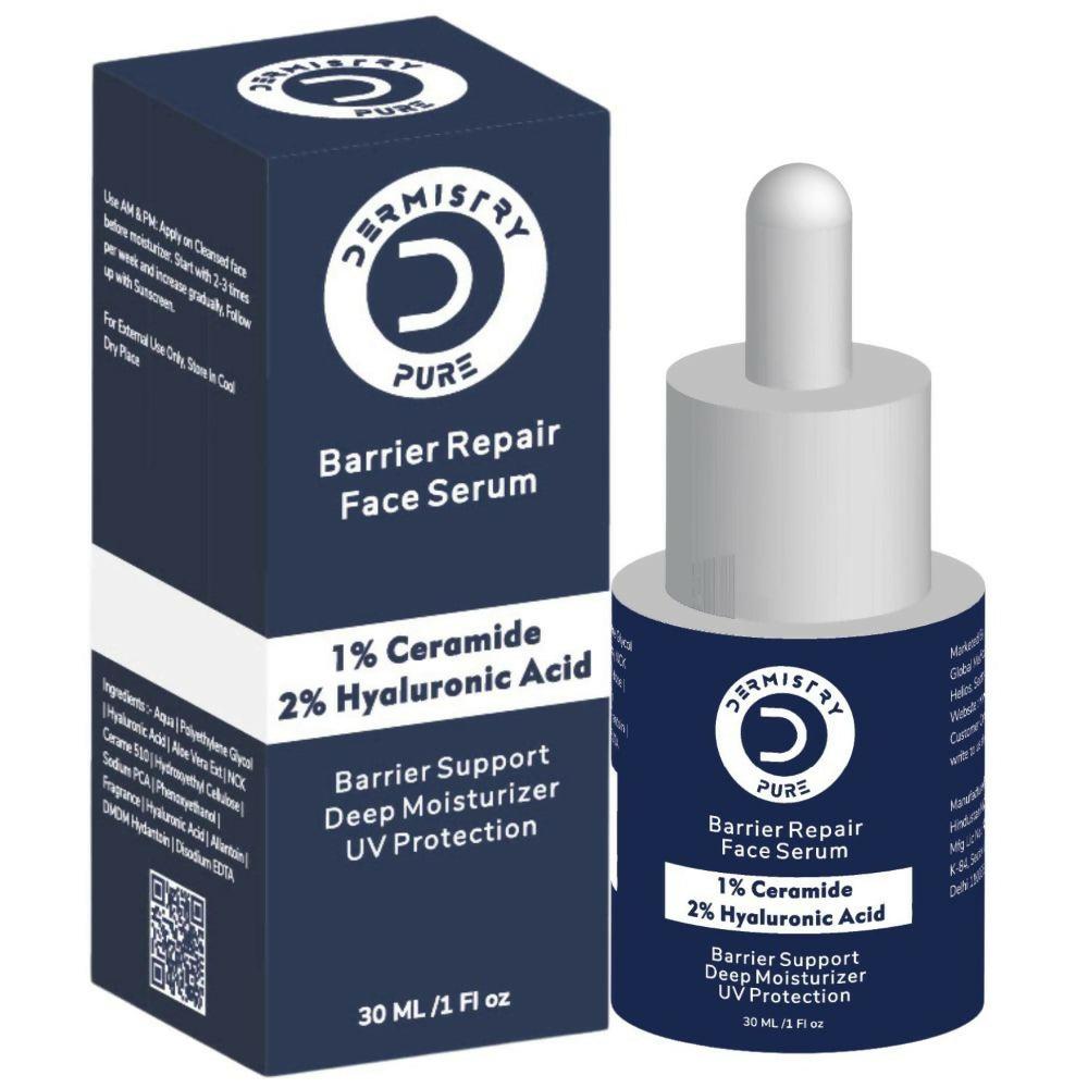 Dermistry Pure 1% Ceramide 2% Hyaluronic Acid Sensitive & Dry Skin Moisturizer Barrier Repair Serum