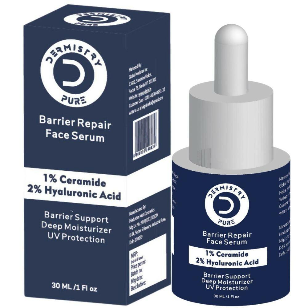 Dermistry Pure 1% Ceramide 2% Hyaluronic Acid Sensitive & Dry Skin Moisturizer Barrier Repair Serum