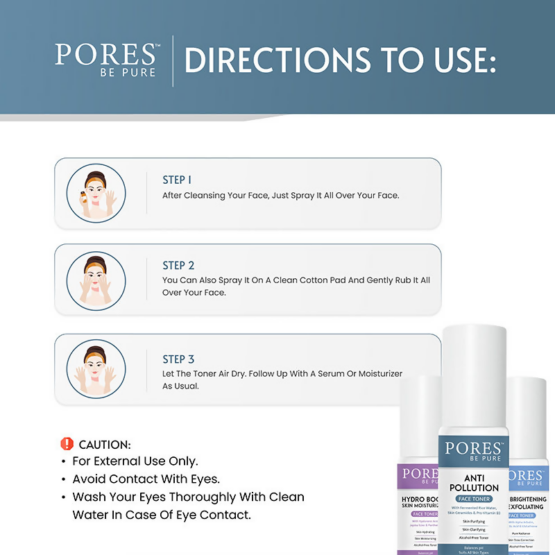 Pores Be Pure Anti-Pollution Face Toner With Rice Water