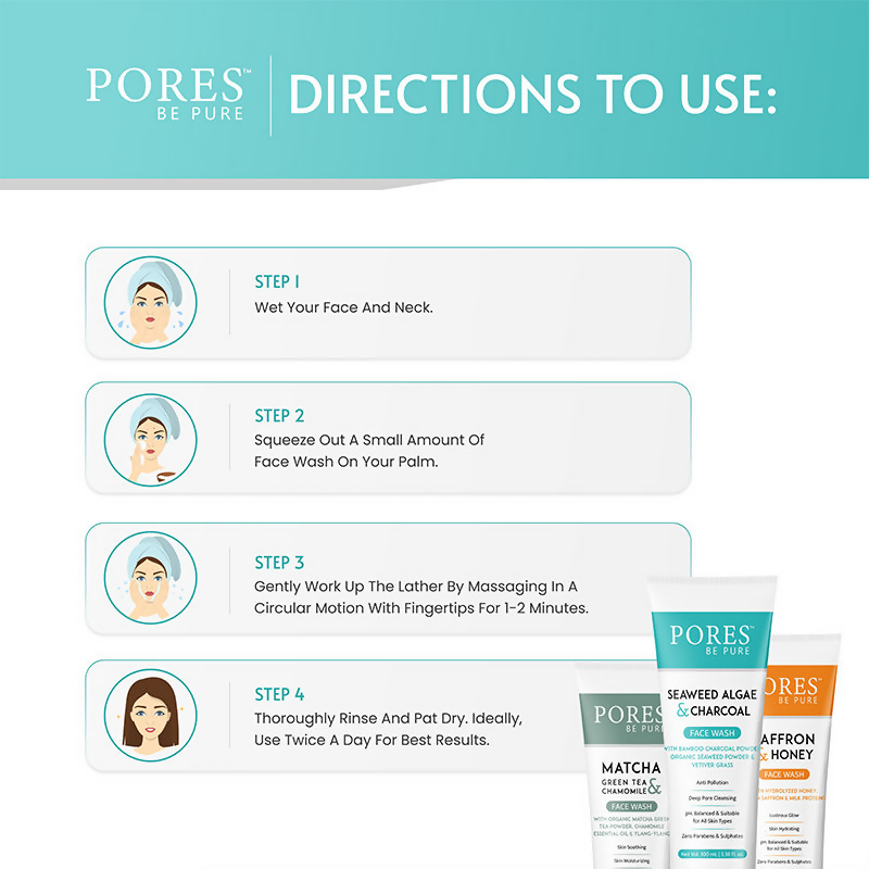 Pores Be Pure Charcoal Face Wash With Seaweed Algae