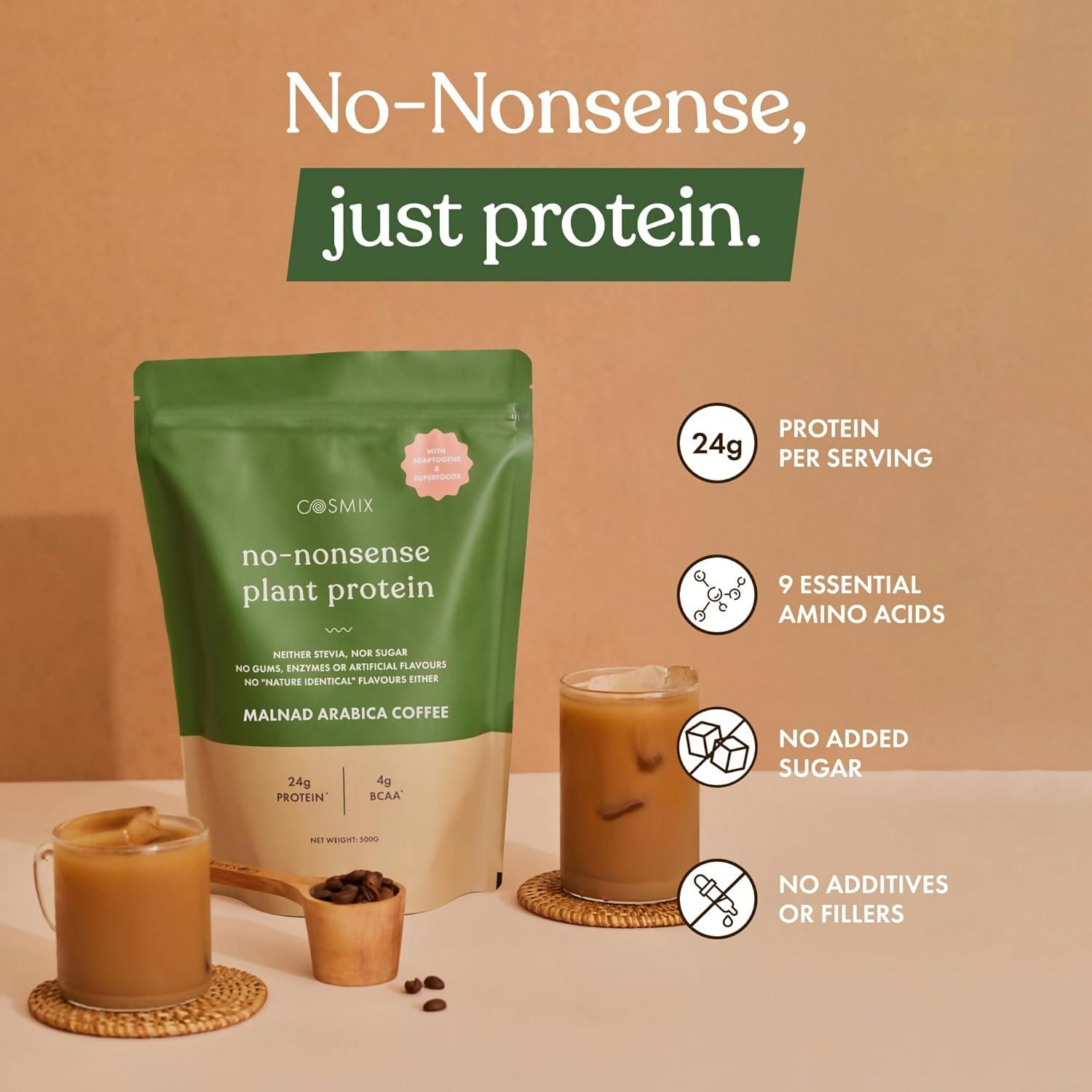 Cosmix No Nonsense Plant Protein Coconut peppermint