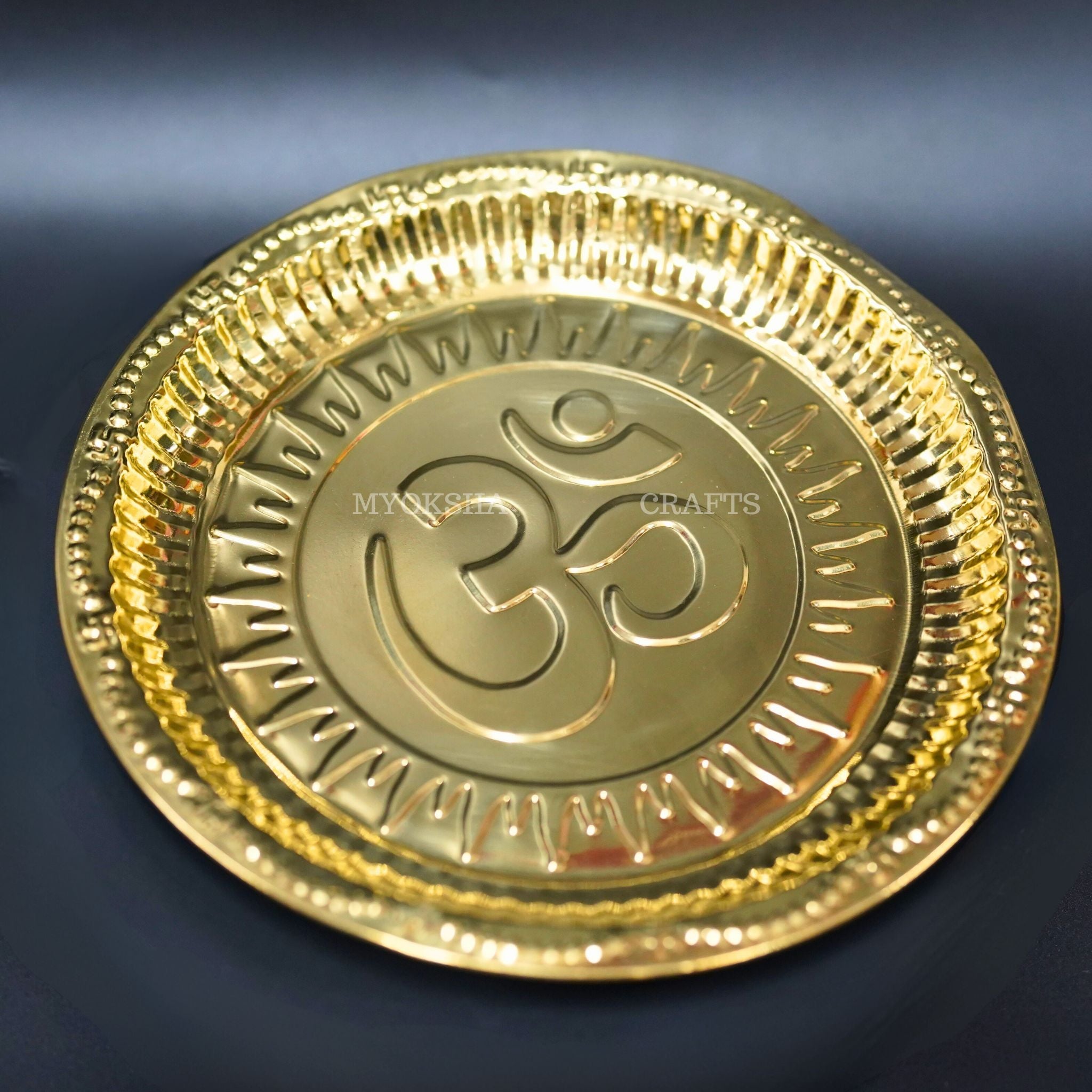 Brass Om Plate Aarthi: Embrace Divine Harmony and Spiritual Awakening